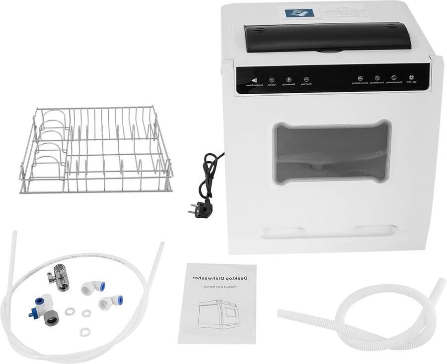 Tafelvaatwasser Mini vaatwasser Snel servies reinigen Automatisch drogen desinfecteren 40 x 40 x 45 cm Wit