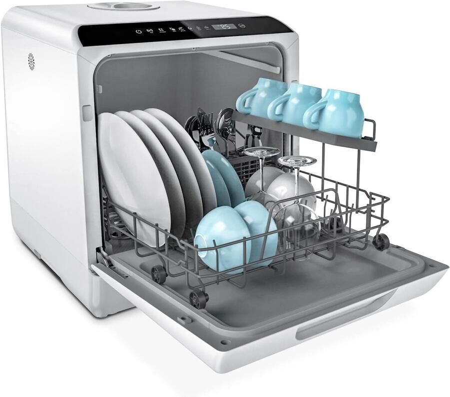 Mini Vaatwasser Aanrecht Vaatwasser Snel Afwassen Zonder Wateraansluiting 43 cm breed Wit