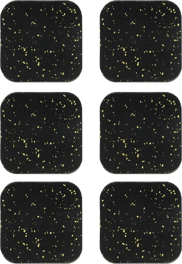 Treadmill Mat 6 Pcs Training Equipment Geluiddemping voor Vloer Bescherming Wasmachine Pads Anti-Vibratie Rubber Matten voor Fiets Zwart Geel