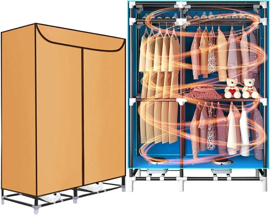 Tumble dryer heated tumble dryer with lid 3-layer electric tumble dryer 2400W heated tumble dryer Energy efficient 163cm 64 high inner clothes horse large capacity portable clothes dryer
