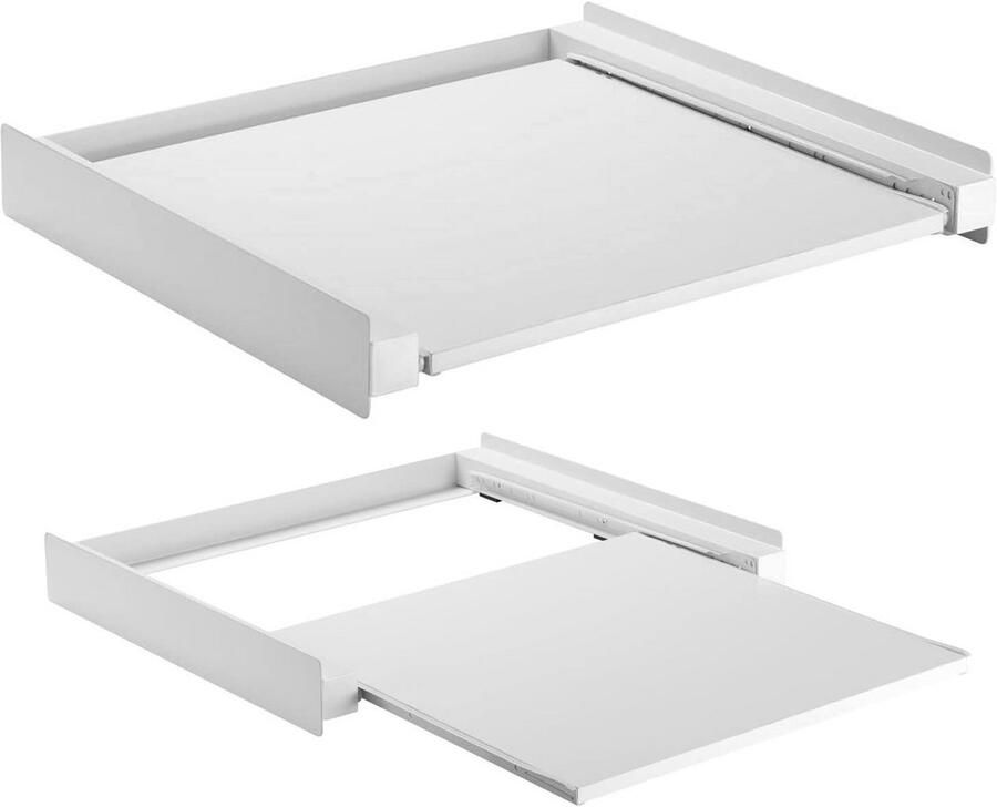 Universeel Aansluitframe voor Wasmachines en Drogers met Uittrekbare Plank Ruimtebesparend en Maximaal 60kg