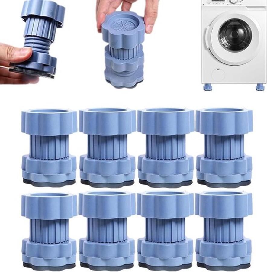 Universele Verhogingspad voor Wasmachine Onderstel Antislip en Trillingsdempend Set van 8 stuks
