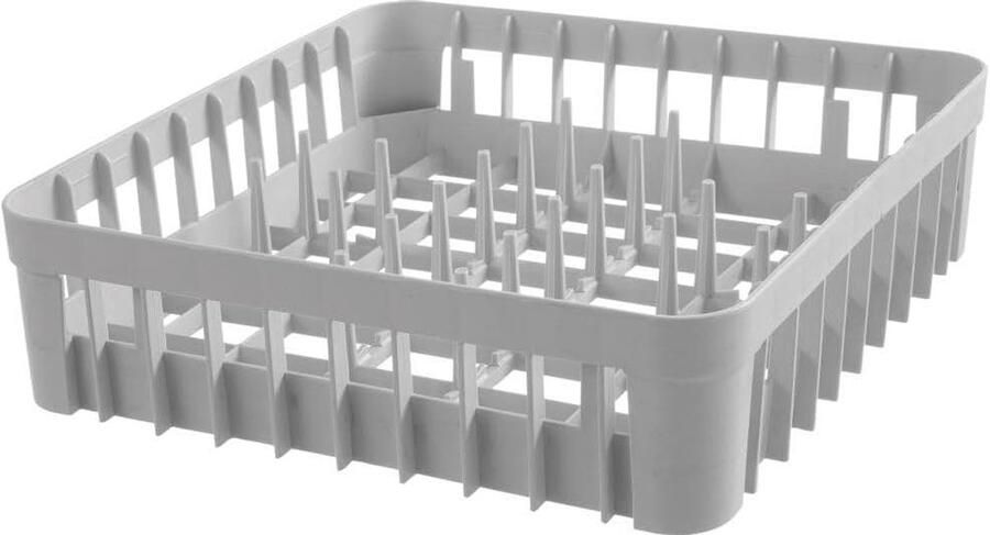 Vaatwaskorf Glazenrek Glazen Reinigen 20 Steunpinnen 400x400x110mm Grijs