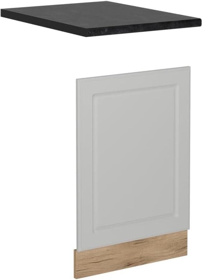 Vaatwasser Frontpaneel Keukenpaneel Inbouwkeuken Landhuis Stijl 45 cm Breed Antraciet
