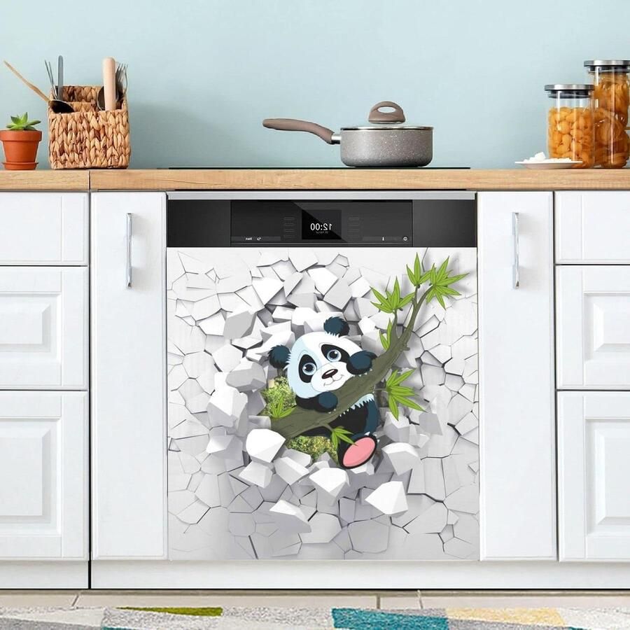 Vaatwasser Magneet Cover Decoratieve Schotel Keuken Decoratie Snijbaar op Maat 23x26 Inch Rode Panda