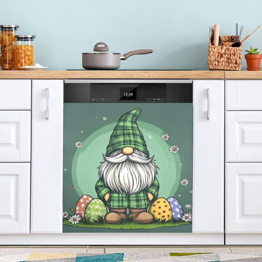 Vaatwasser Magneet Covers Keuken Decoratie Vaatwasser Versieren Krasbestendig PVC 58 x 56 cm Groen Plaid