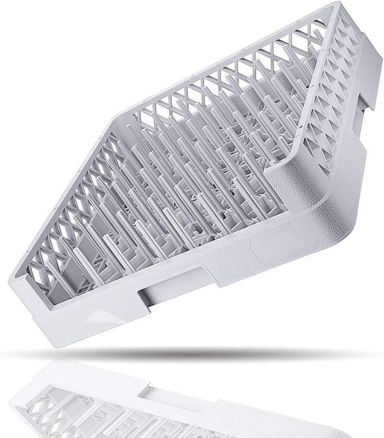 Vaatwasser mand Spoelmand Horeca Hygiënisch Servies Wassen Universeel Stapelbaar 50x50x10 cm Lichtgrijs