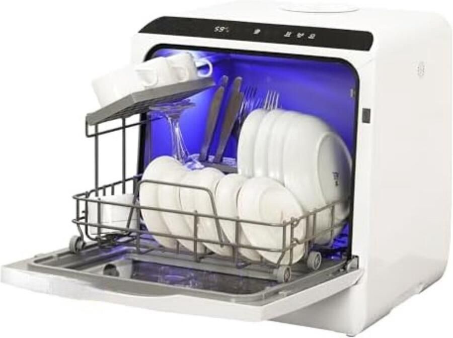 Vaatwasser mini Vaatwasser smal Vaatwasser compact Vaatwasser 45 cm Kleine vaatwasser 43 x 43 x 46 cm 5 liter Wit