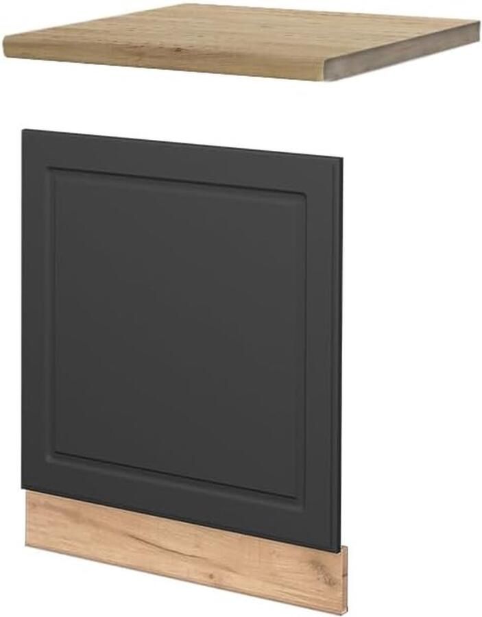 Vaatwasser Paneel Frontpaneel Keuken Afwerken Soft-close Scharnieren 60 cm Antraciet Goud