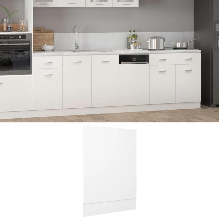 Vaatwasser Paneel Frontpaneel Vaatwasser Keuken Integratie Duurzaam Vervaardigd Hout 45x67 cm Wit