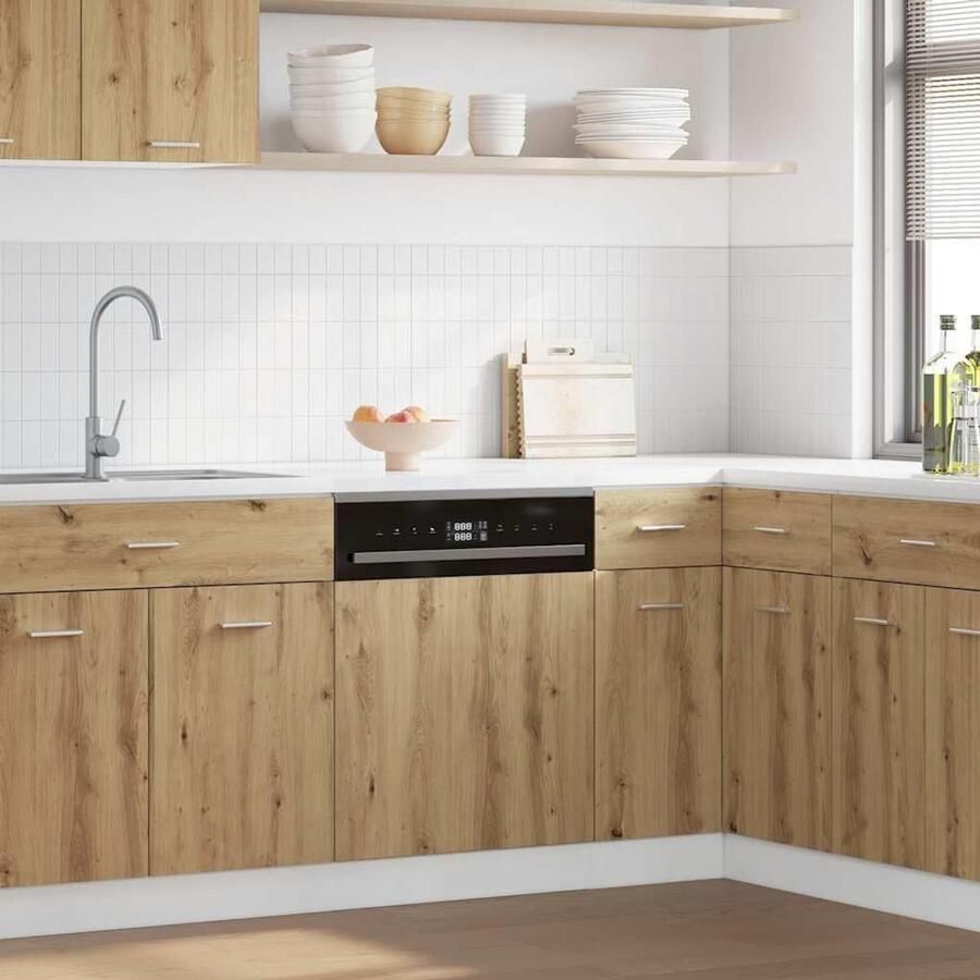 Vaatwasser Paneel Keukenfront Deur Apparaten Integreren Vochtbestendig Materiaal 60x67cm Eikenlook