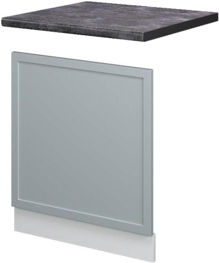 Vaatwasser Paneel Keukenfront Frontpaneel Keuken Afwerking Soft-close Scharnieren 60 cm Breed Licht Blauw-Grijs