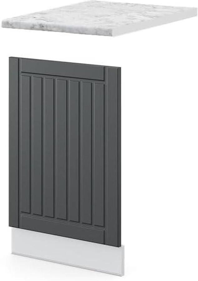Vaatwasser Paneel Keukenfront Frontpaneel Keuken Inrichten Soft-close Scharnieren 45 cm Breed Antraciet