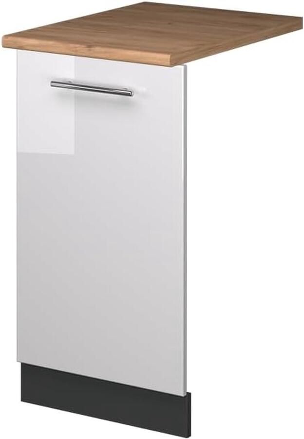 Vaatwasserfrontpaneel Keukenfront Paneel Keuken Completeren Hoogglans Afwerking 45 cm breed Wit