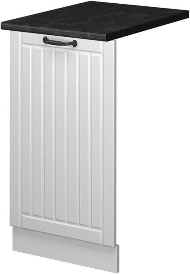 Vaatwasserfrontpaneel Keukenfront Paneel Keuken Inbouwen Soft-close Scharnieren 45 cm Breed Wit Landhuis
