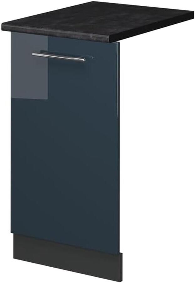 Vaatwasserfrontpaneel Keukenfront Paneel Keuken Inbouwen Soft-close Scharnieren 45 cm Donkerblauw Hoogglans
