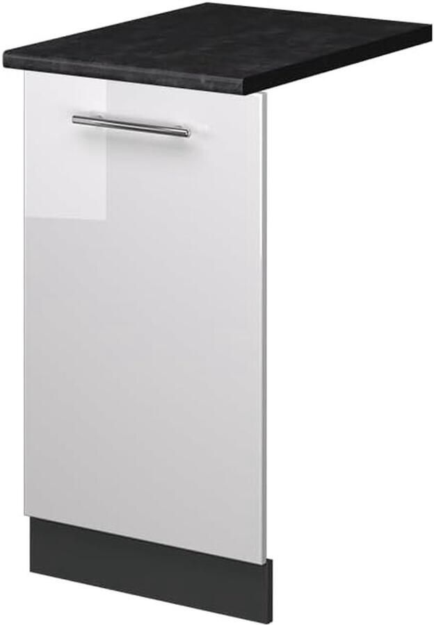 Vaatwasserfrontpaneel Keukenfront Paneel Keuken Inrichten Hoogglans Afwerking 45 cm Breed Wit