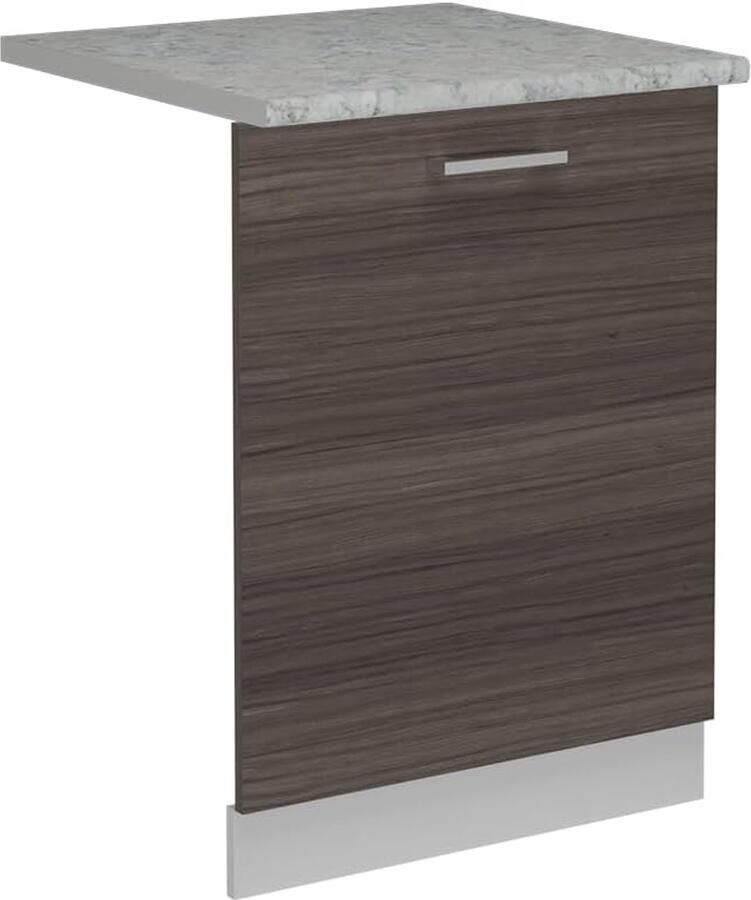 Vaatwasserfrontpaneel Keukenpaneel Meubel Keuken Integratie Moderne R-Lijn 60 cm Breed Edel Grijs