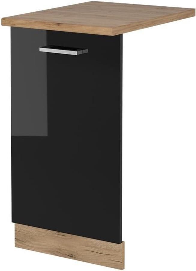Vaatwasserfrontpaneel Paneel Vaatwasser Keuken Integratie Naadloze Inbouw 45 cm Zwart hoogglans