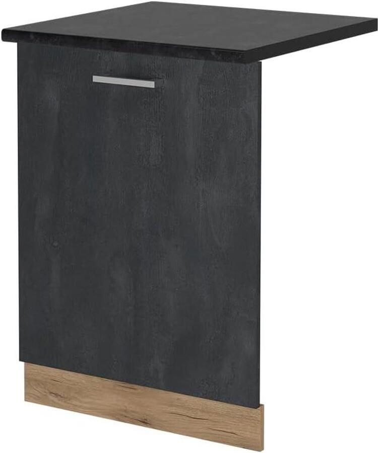Vaatwasserfrontpaneel Vaatwasfront Keukenpaneel Keuken Integratie R-Line Serie 60 cm breed Zwart beton