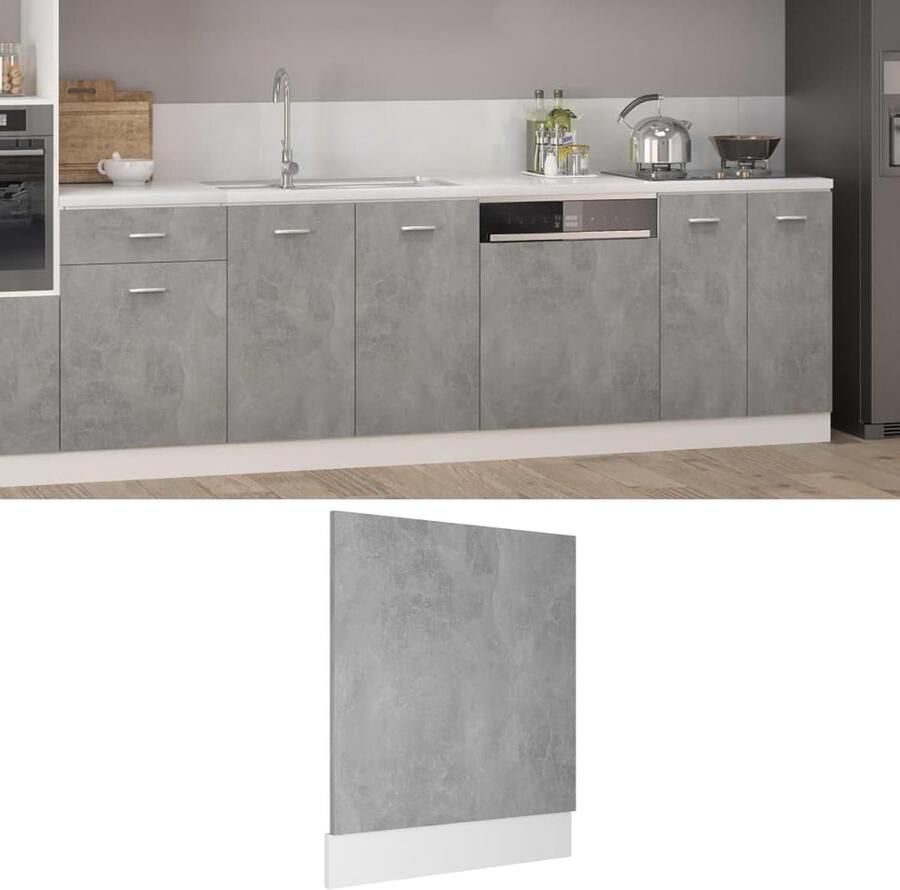 Vaatwasser Paneel Frontplaat Decoratie Keuken Integratie Volledig Geïntegreerd Design 595 x 3 x 67 cm Betongrijs