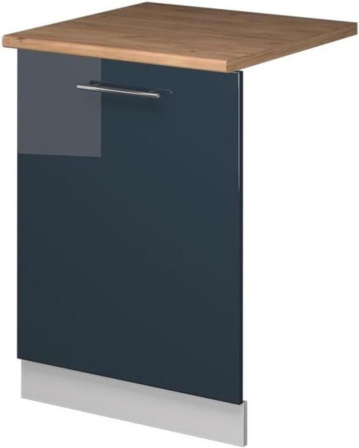 Vaatwasserpaneel Keukenfront Keuken Inrichten Soft-close scharnieren 60 cm breed Donkerblauw hoogglans