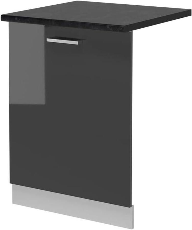 Vaatwasserpaneel Keukenfront Keuken Integratie Hoogglans Afwerking 60 cm Antraciet
