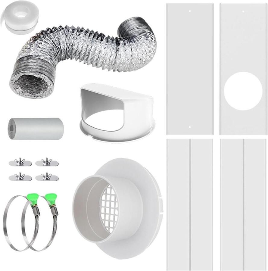 Ventilatieset Droger Afvoer Kit Energie Besparen Zonder Boren 43 cm breed Wit