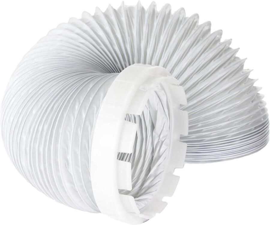 Ventilatieslang Adapterset Droger Afvoer Vochtige Lucht Afvoeren Inclusief Connector 2 Meter Lengte Grijs
