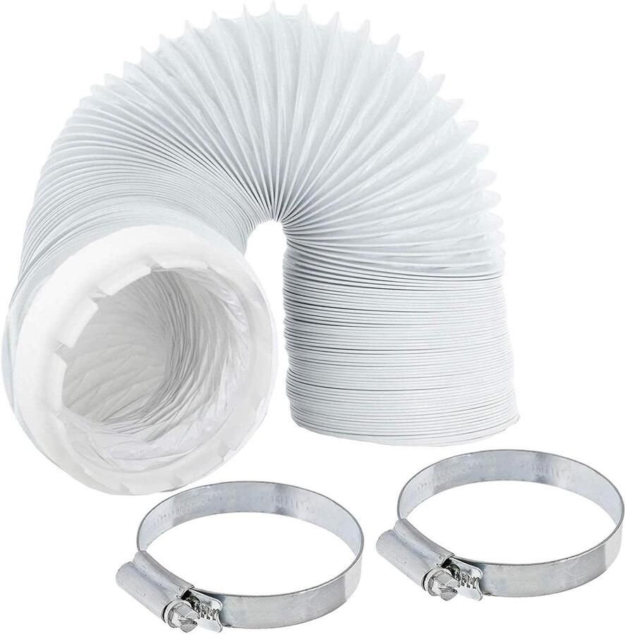 Ventilatieslang Set Droger Afvoer Wasdroger Ontluchting Universele Pasvorm 4 Meter Lengte Wit