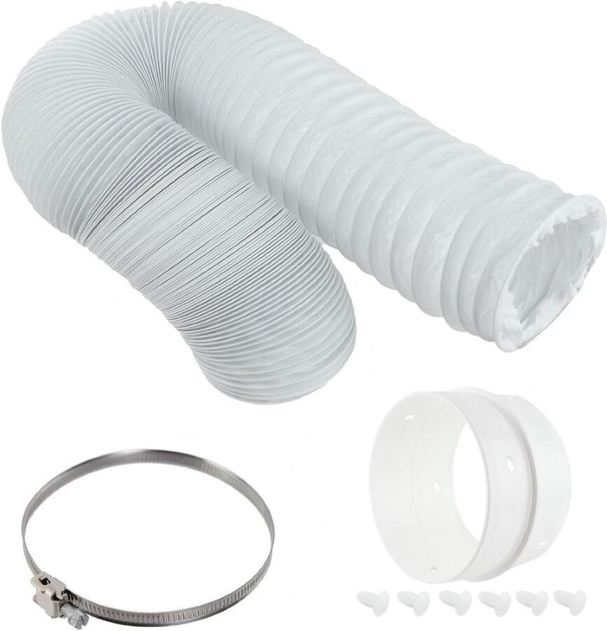 Ventilatieslang Set Droger Afvoer Wasdroger Ontluchting Universele Pasvorm 4 Meter Wit