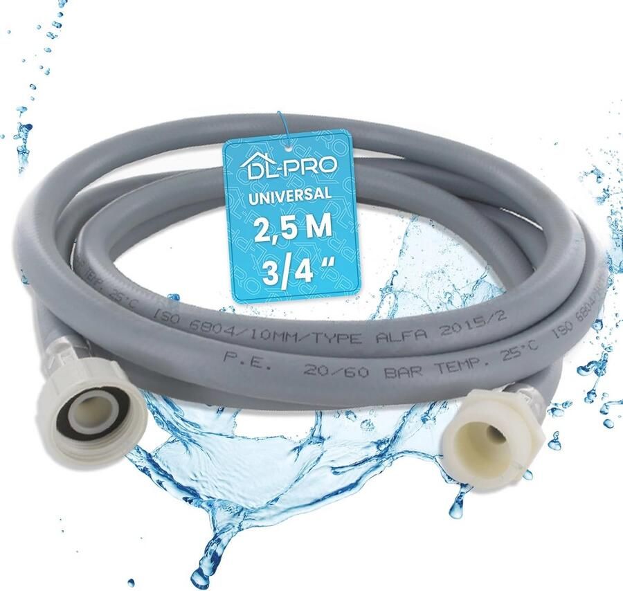 Verlengde toevoerslang voor wasmachine en vaatwasser 2 5 m universeel en robuust