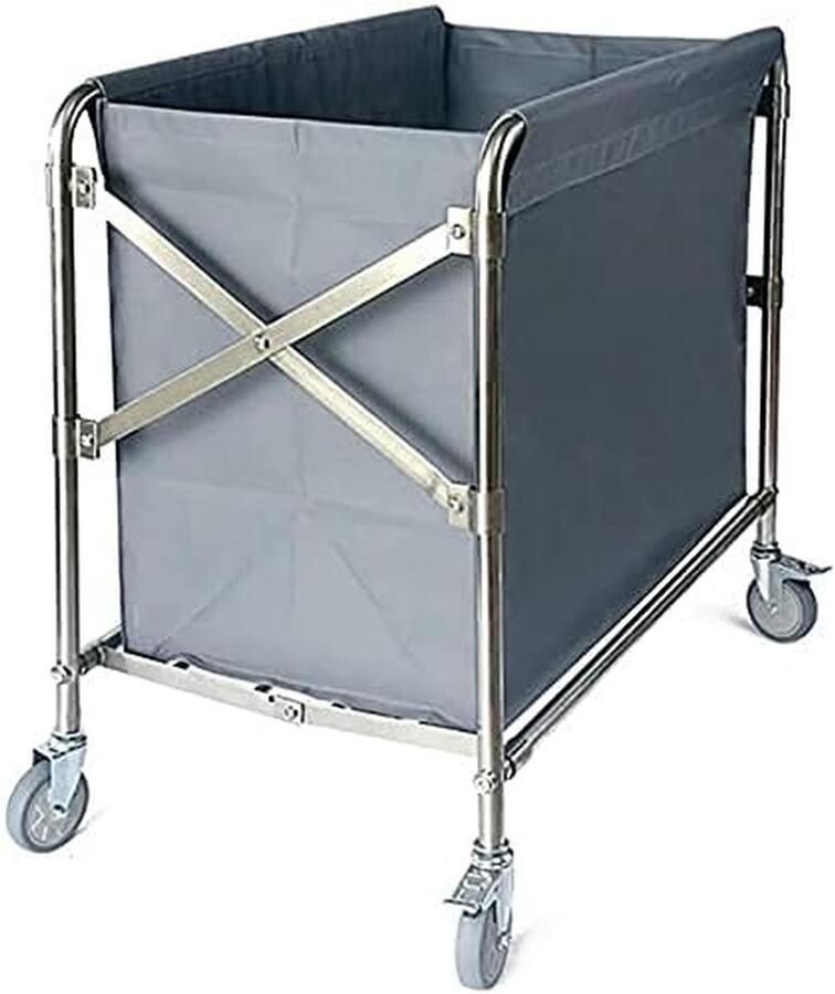 Verrijdbare Waswagen Linnenkar Kleding Sorteren Zware Belasting 87x52x78cm Grijs
