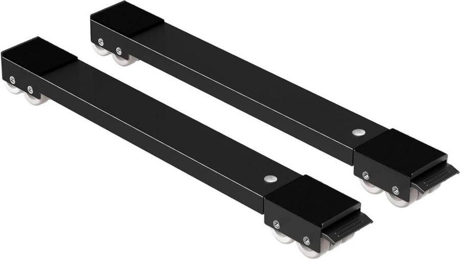 Verstelbare wasmachinestandaard met rem meubelrol zware lasten wasmachine droger koelkast tot 300 kg grijs lengte 445-72 cm Wasmachine rek