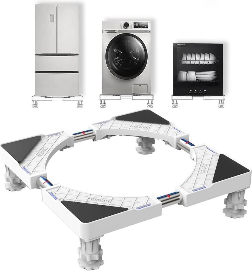 Verstelbare Wasmachineverhoger met Draagvermogen tot 300 kg Ideaal voor Koelkast Droger en Vaatwasser