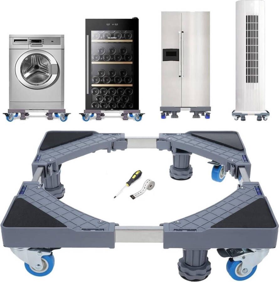 Verstelbare Wasmachinevoeten 41cm-64cm Met 4 Paar Zwenkwielen En 4 Stelpoten Geschikt Voor Koelkast-Drogers Huishoudelijke Apparaten Wasmachine verhoger