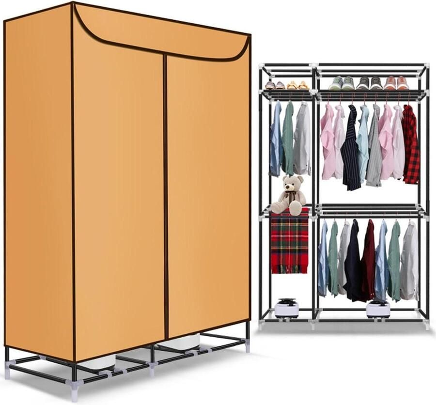 Verwarmd kledingrek Kledingdroger binnen Snel kleding drogen Dubbele verwarming 50 kg draagvermogen Zilver
