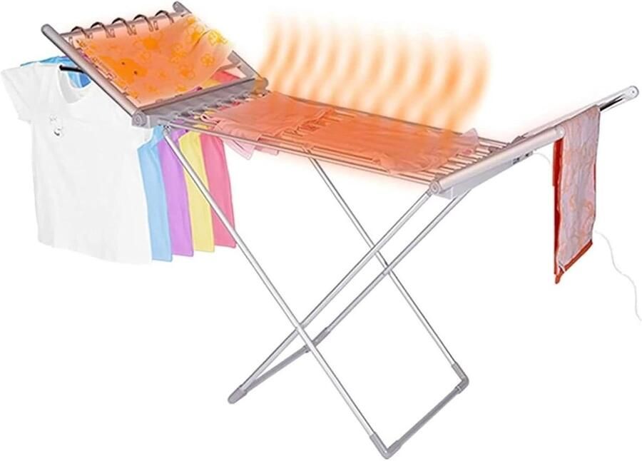 Verwarmde Wasdroger Droogrek Handdoekenwarmer Snel Kleding Drogen 20 Verwarmde Buizen 147 x 54 x 94 cm