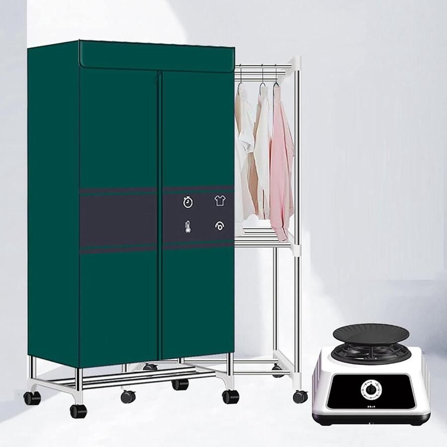 Verwarmde Wasdroger Elektrische Droogkast Kleding Snel Drogen Automatische Timer 20 kg Capaciteit Wit