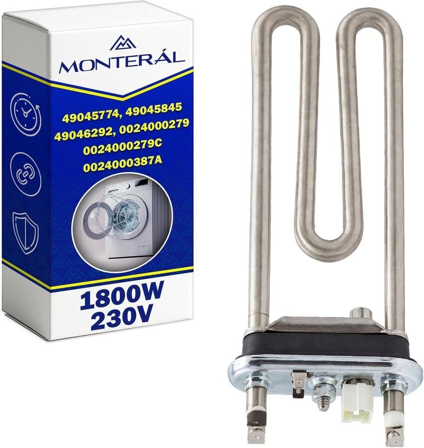 Verwarmingselement Wasmachine Boiler Wasmachine Wassen Herstellen 1800 Watt Vermogen 230 Volt Metaal
