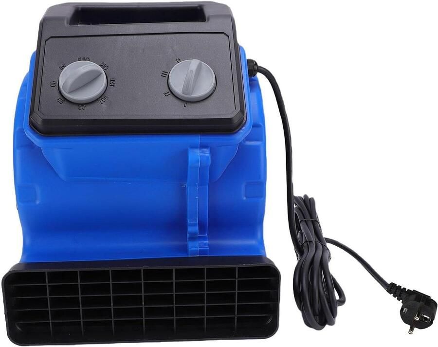 Vloerventilator Tapijtdroger Luchtverplaatser Snel Drogen 3 Snelheden 300W Zwart