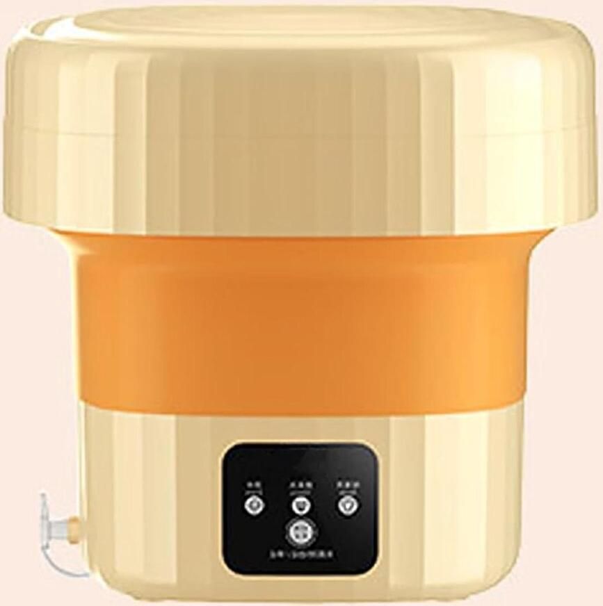 Vouwbare Wasmachine Mini Wasmachine Kleine Kleding Wassen Ruimtebesparend Ontwerp 6L Capaciteit Oranje