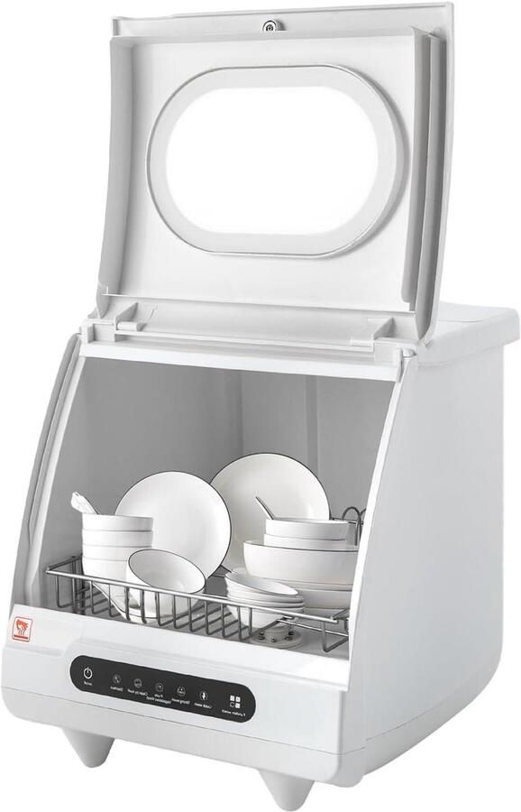 Tafelvaatwasser Mini vaatwasser Kleine vaatwasser Servies Reinigen Met Watertank 45 x 45 x 38 cm Wit