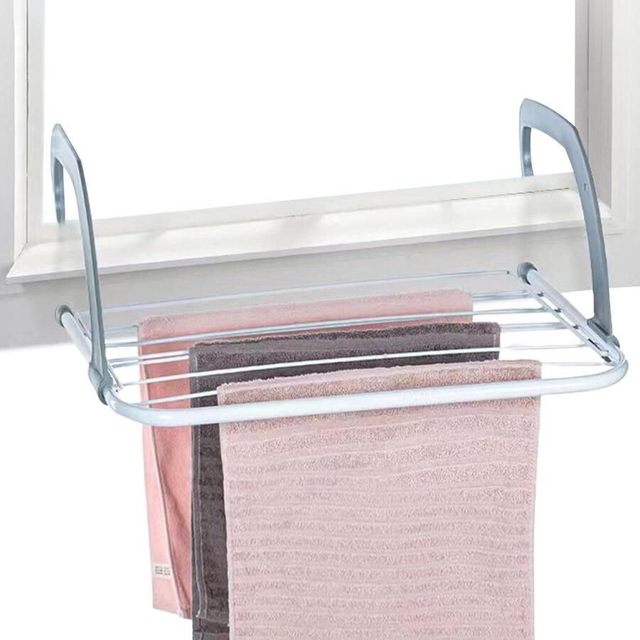 Wanddroger Inklapbaar rek Kleding drogen 2-in-1 systeem 50 x 35 x 15.5 cm Wit