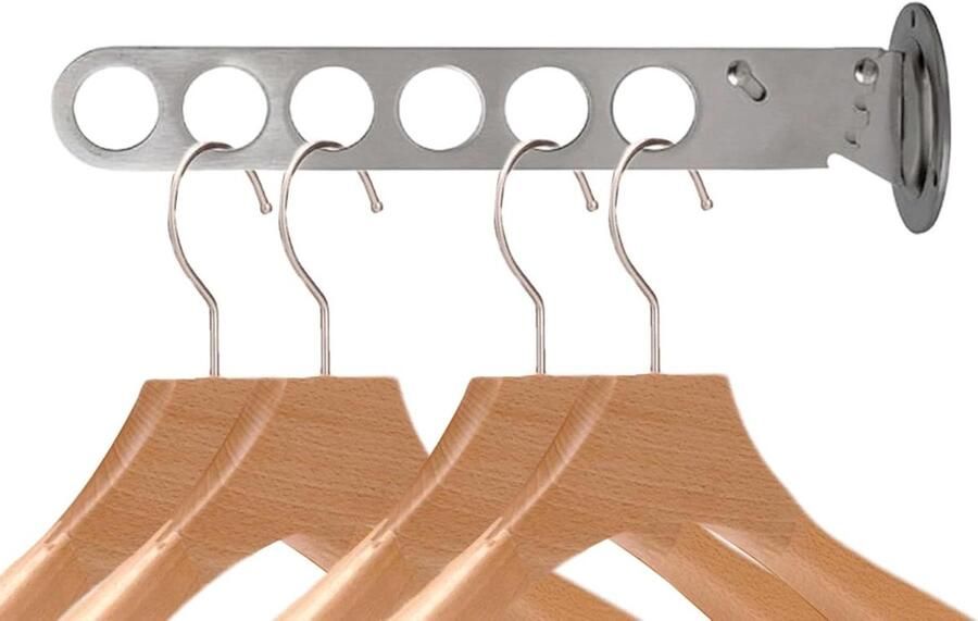Wanddroger Kleding Opvouwbaar Rek Was Drogen Ruimtebesparend Ontwerp 28 x 7.4 cm Zilverkleurig