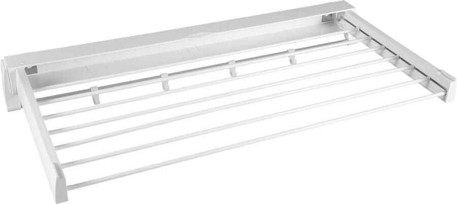Wanddroger Uittrekbaar Rek Ruimtebesparend Drogen Stevig Aluminium Frame 84 x 43.5 cm Wit