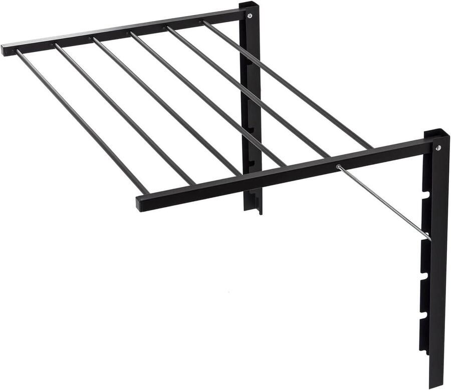 Wandwasdroger Inklapbaar Droogrek Muurmontage Wassen Droge Kleding Ruimtebesparend Ontwerp 100 cm Breed Zwart