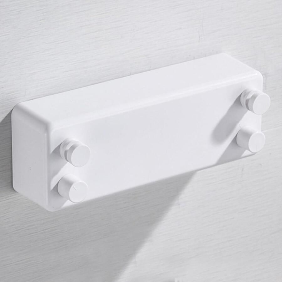 Wandwasdroger Intrekbaar Waslijn Uittrekbaar Kleding Drogen Zonder Boren 2.3x6.5x2.3 cm Wit