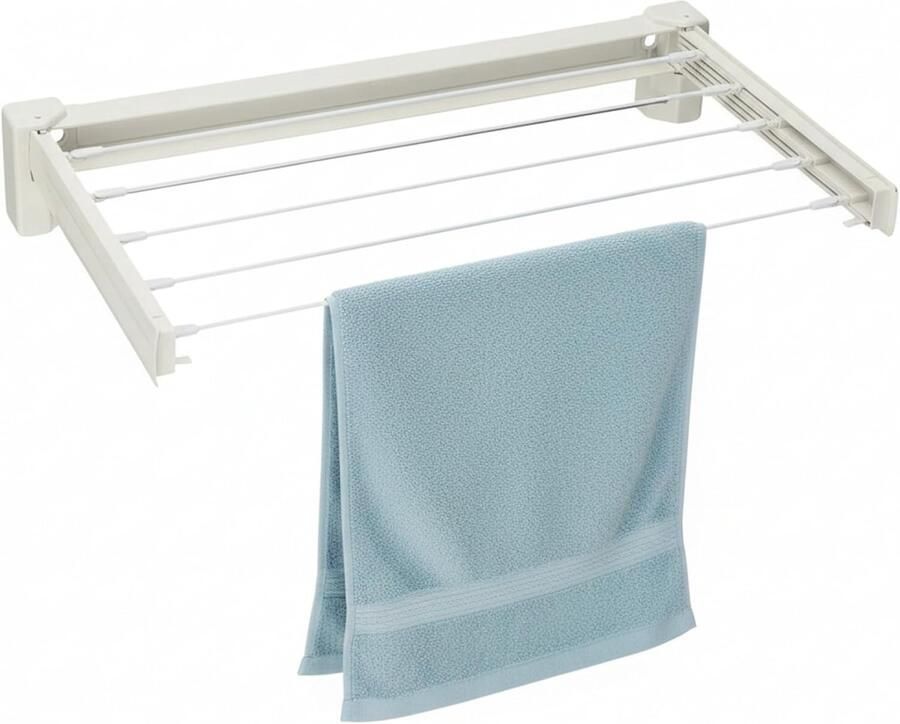 Wandwasdroger Uittrekbaar Droogrek Wandmontage Ruimtebesparend Wassen 3.5 Meter Drooglijn 71 x 37 cm Wit
