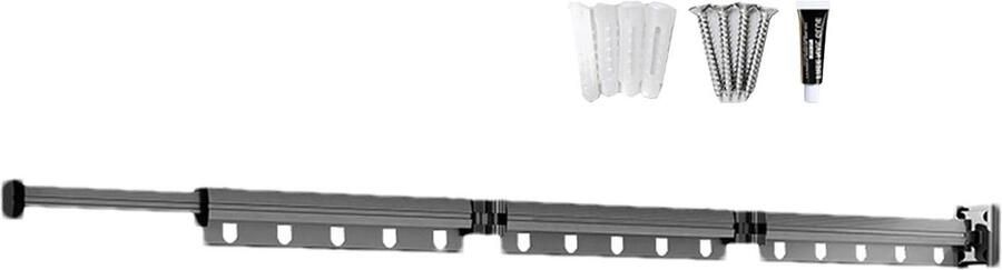 Wandwasdroger Wasrek Ruimte Besparen 180 graden draaibaar 4.2 x 6.8 cm Grijs